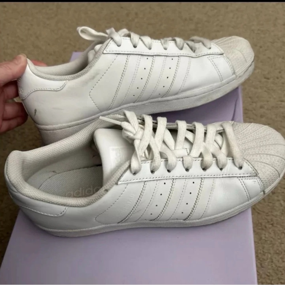Adidas White Shell Top Leather Sneakers